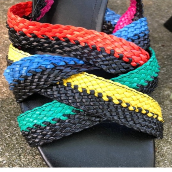 Donald Pliner rainbow 🌈 Rhonda braided block heel sandals BRAND NEW - Picture 4 of 10